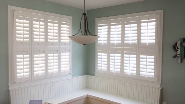 Plantation shutters in a kitchen